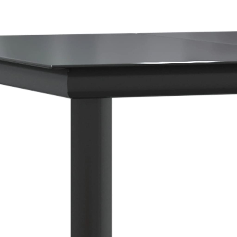 Garten-Esstisch Schwarz 200x100x74 cm Stahl und Hartglas