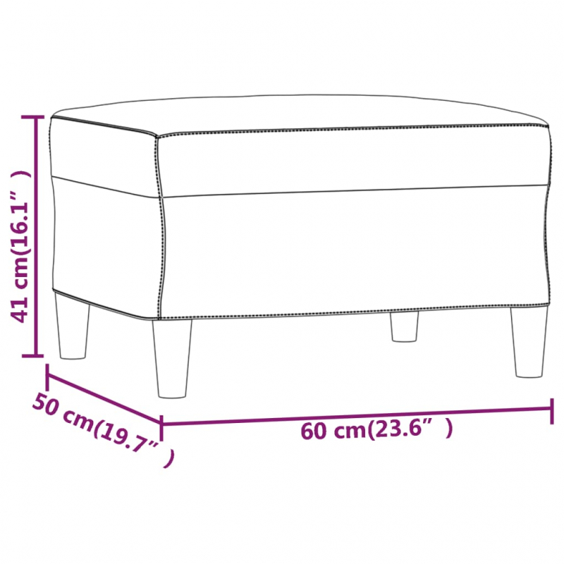 Fußhocker Creme 60x50x41 cm Stoff