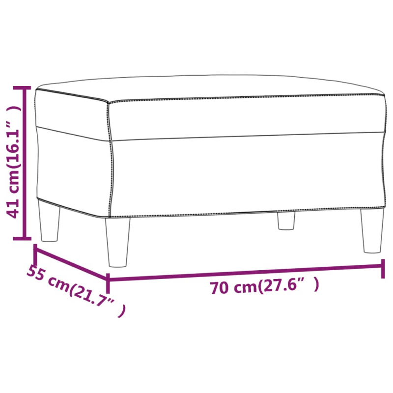 Fußhocker Creme 70x55x41 cm Samt