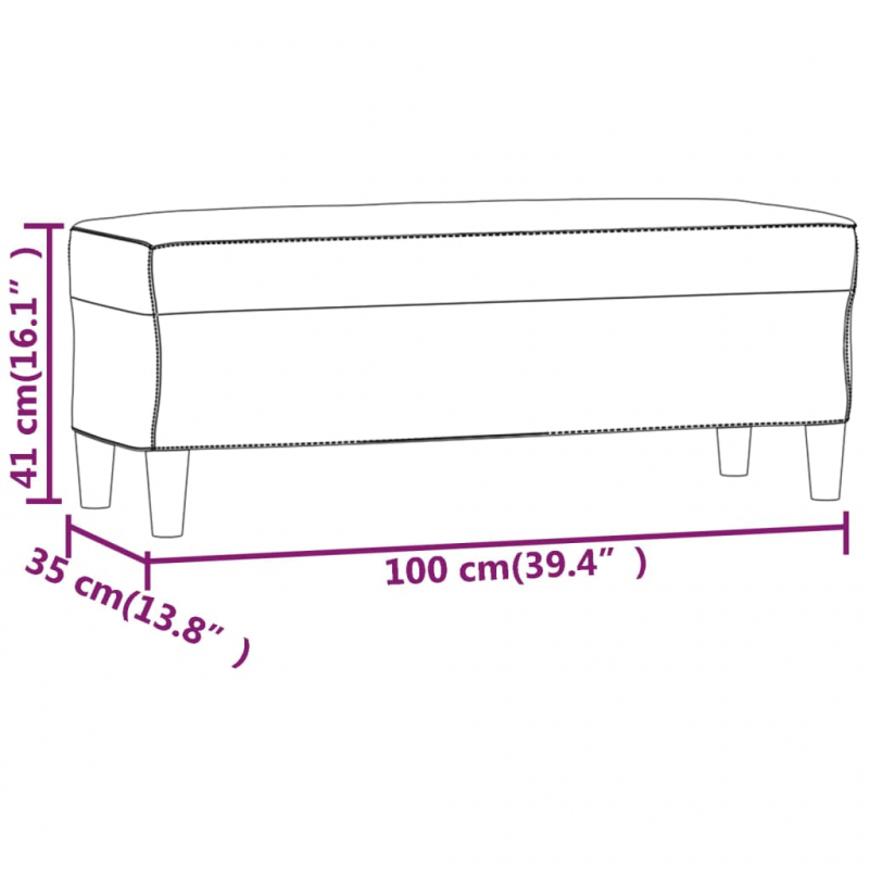 Sitzbank Dunkelgrau 100x35x41 cm Stoff