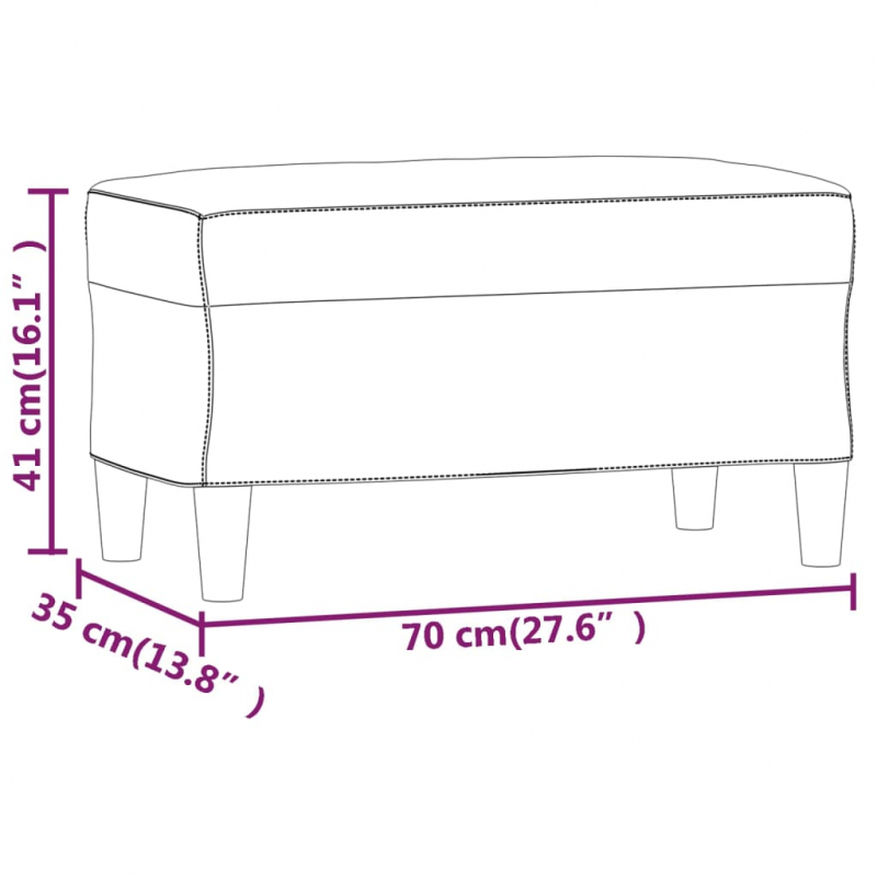 Sitzbank Dunkelgrau 70x35x41 cm Samt