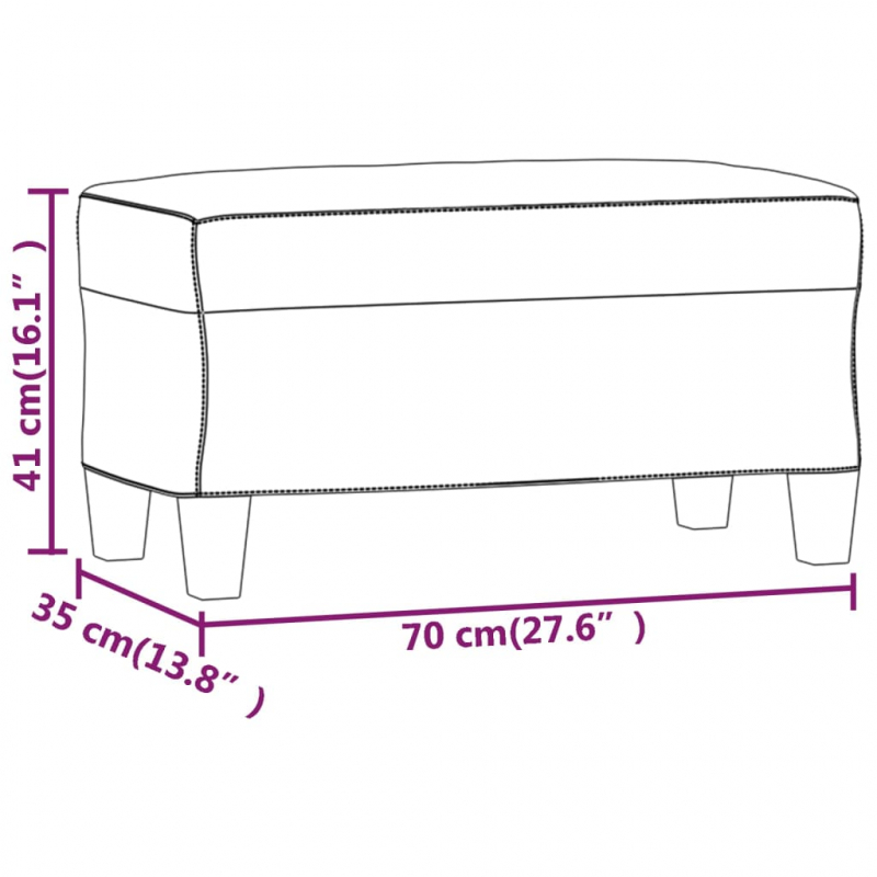 Sitzbank Dunkelgrau 70x35x41 cm Mikrofasergewebe