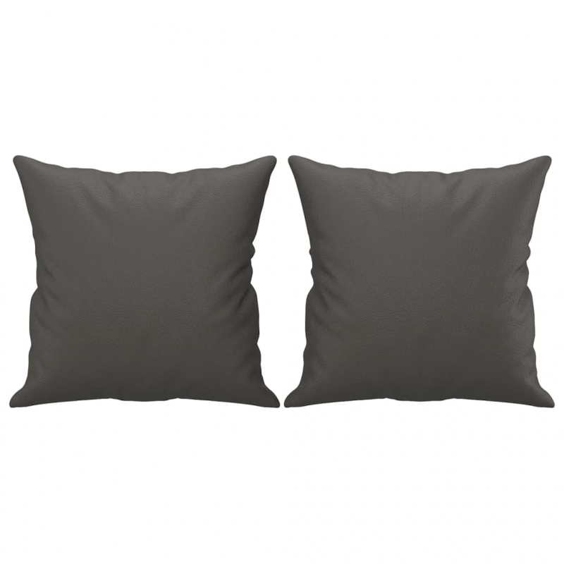 Zierkissen 2 Stk. Grau 40x40 cm Kunstleder