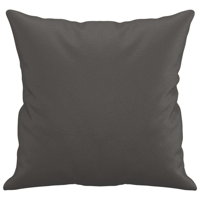 Zierkissen 2 Stk. Grau 40x40 cm Kunstleder