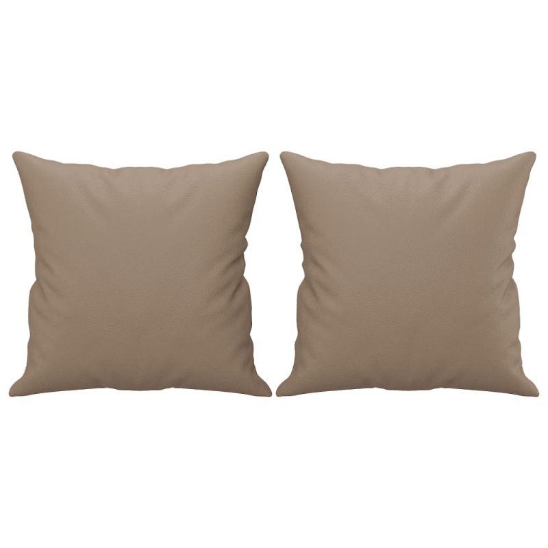 Zierkissen 2 Stk. Cappuccino-Braun 40x40 cm Kunstleder