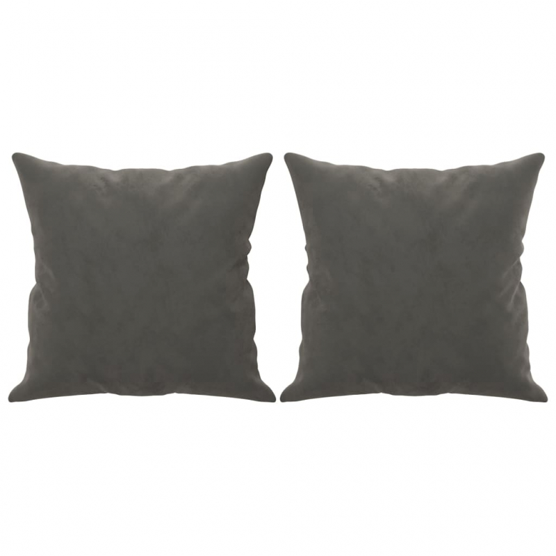Zierkissen 2 Stk. Dunkelgrau 40x40 cm Samt