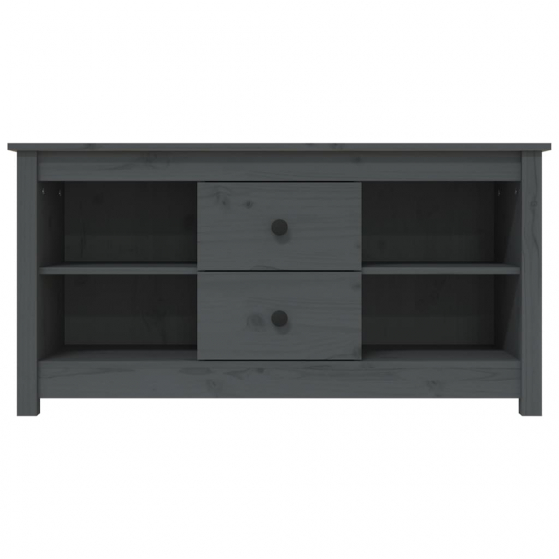 TV-Schrank Grau 103x36,5x52 cm Massivholz Kiefer