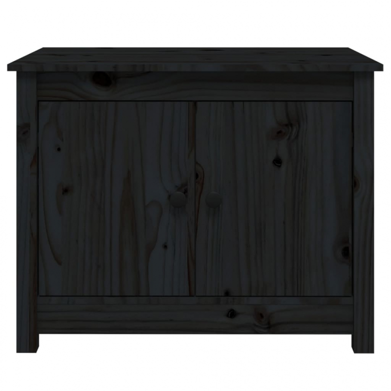 Couchtisch Schwarz 71x49x55 cm Massivholz Kiefer