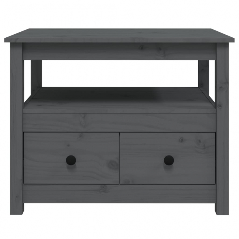 Couchtisch Grau 71x49x55 cm Massivholz Kiefer