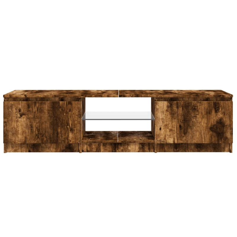 TV-Schrank mit LED-Leuchten Räuchereiche 140x40x35,5 cm