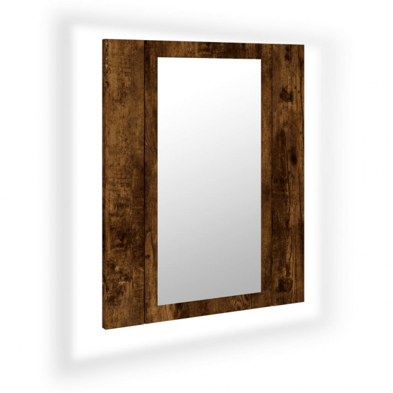 LED-Spiegelschrank Räuchereiche 40x12x45 cm Holzwerkstoff