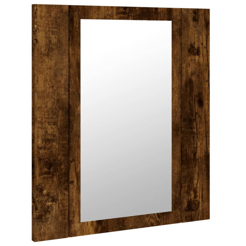 LED-Spiegelschrank Räuchereiche 40x12x45 cm Holzwerkstoff
