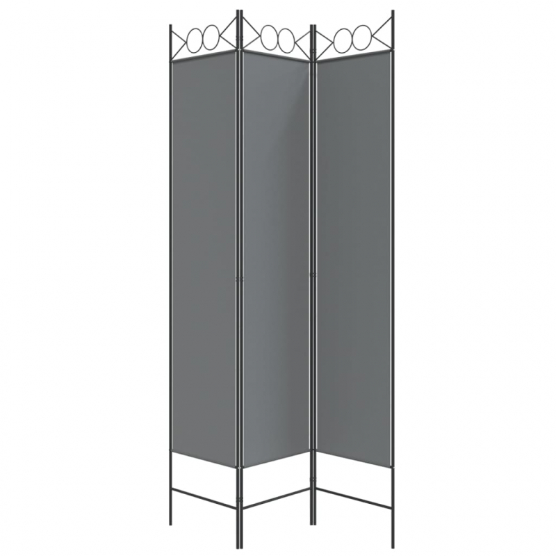 3-tlg. Paravent Anthrazit 120x200 cm Stoff