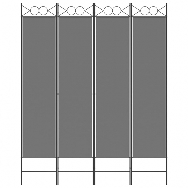 4-tlg. Paravent Anthrazit 160x200 cm Stoff