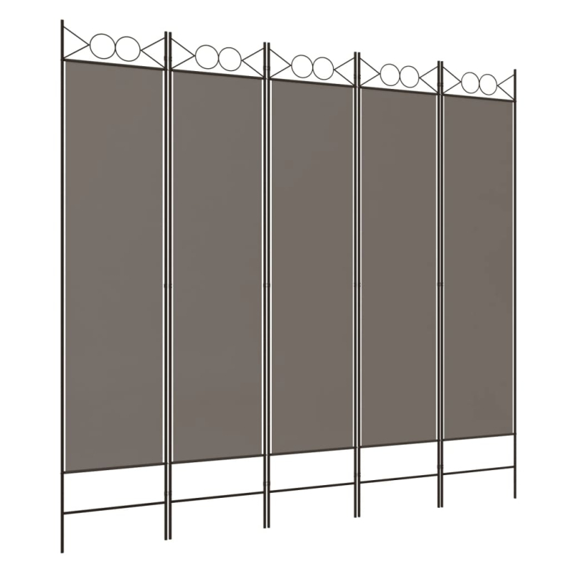 5-tlg. Paravent Anthrazit 200x200 cm Stoff