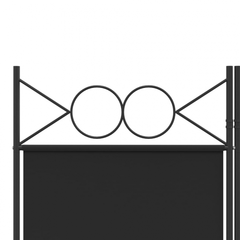 5-tlg. Paravent Schwarz 200x200 cm Stoff