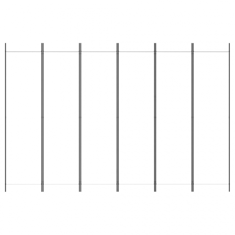 6-tlg. Paravent Weiß 300x200 cm Stoff