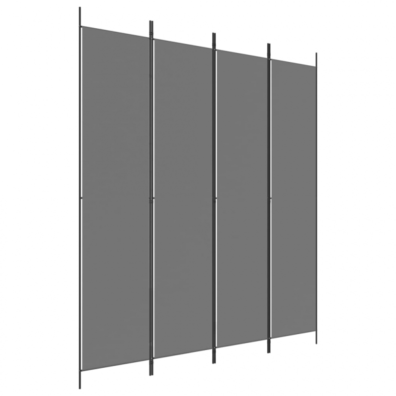 4-tlg. Paravent Anthrazit 200x220 cm Stoff