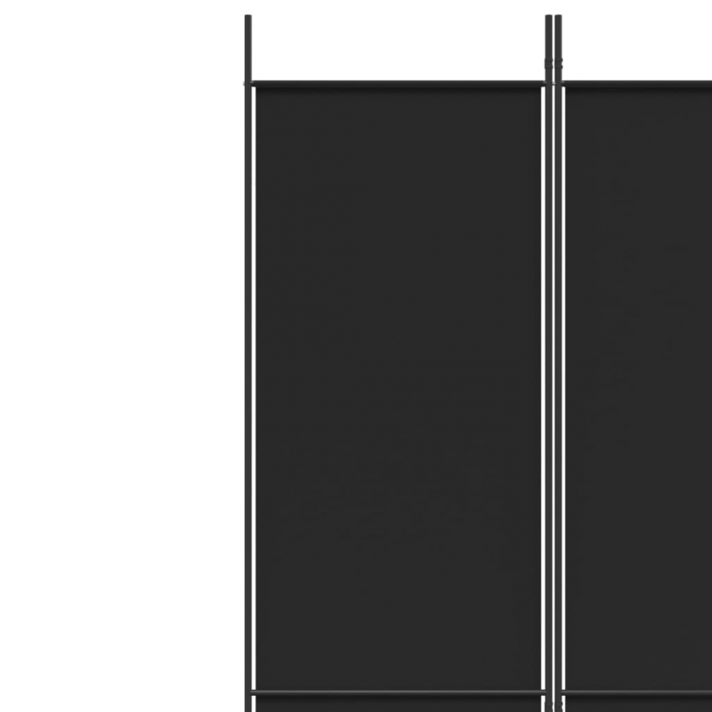 4-tlg. Paravent Schwarz 200x220 cm Stoff