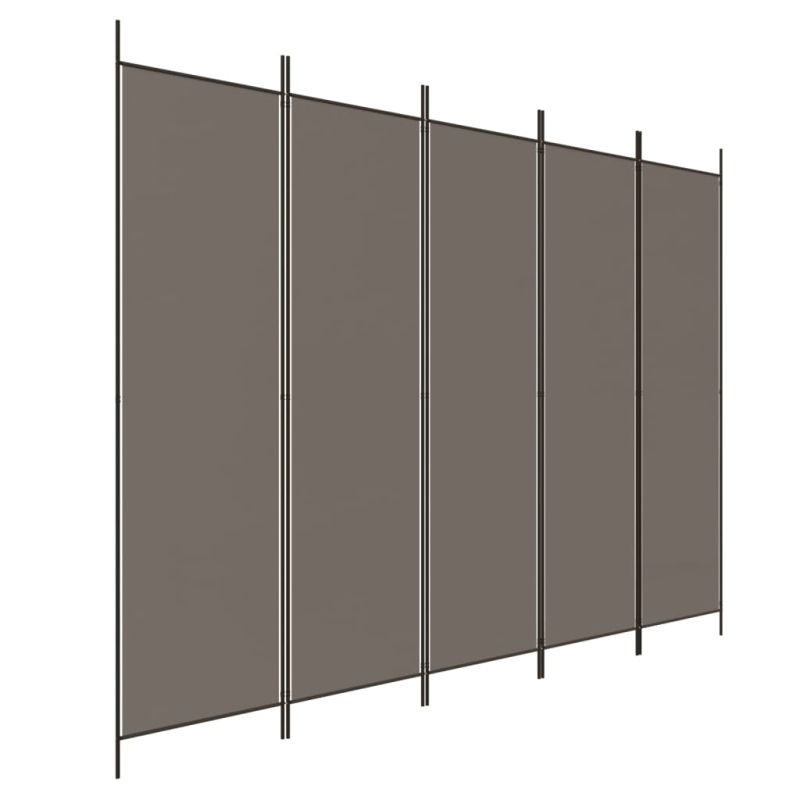 5-tlg. Paravent Anthrazit 250x220 cm Stoff