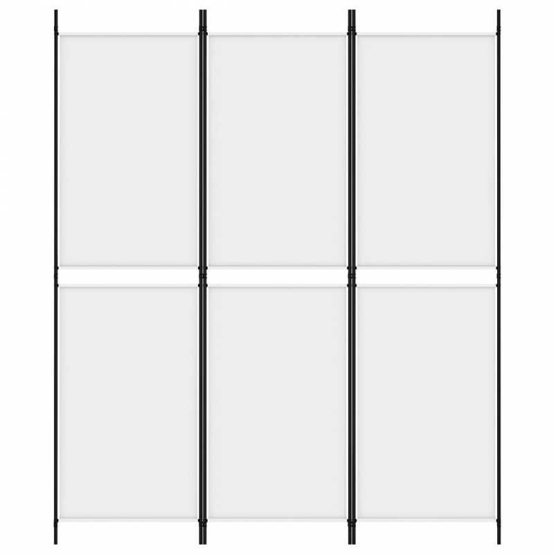 3-tlg. Paravent Weiß 150x180 cm Stoff