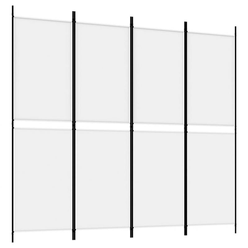 4-tlg. Paravent Weiß 200x180 cm Stoff