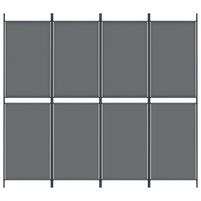 4-tlg. Paravent Anthrazit 200x180 cm Stoff