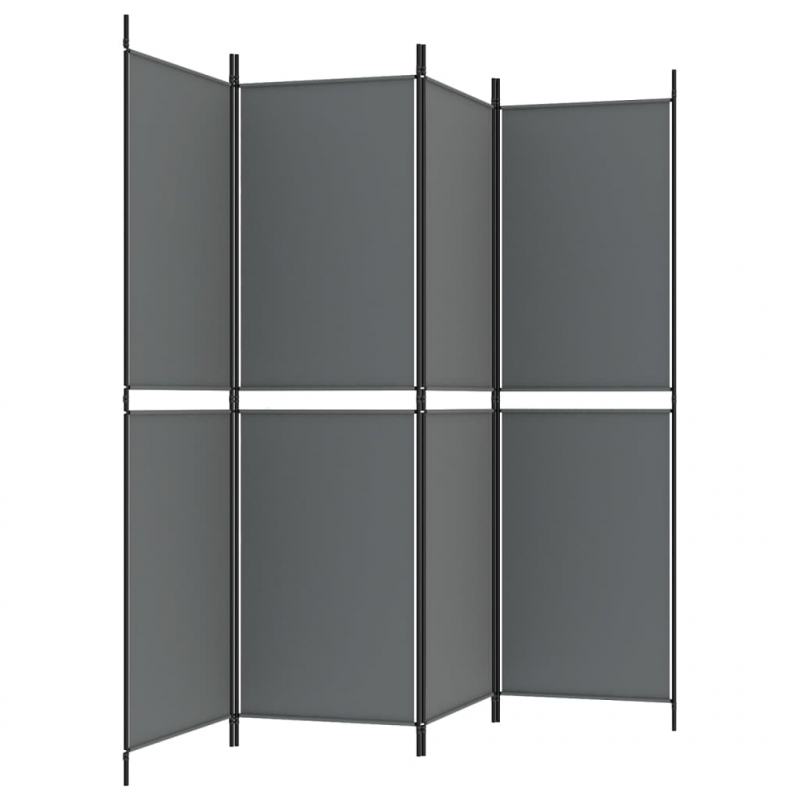 4-tlg. Paravent Anthrazit 200x180 cm Stoff