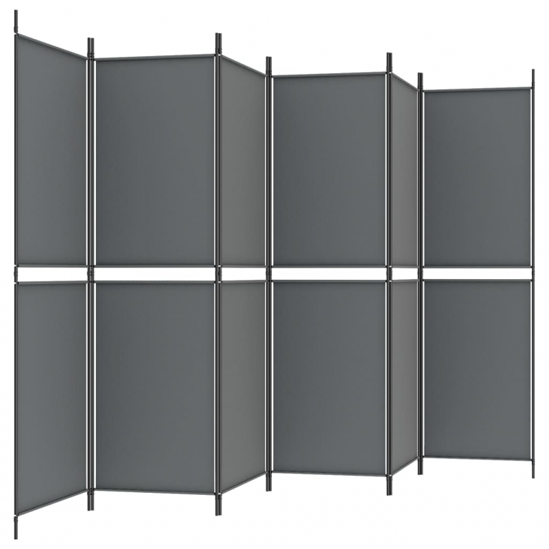6-tlg. Paravent Anthrazit 300x180 cm Stoff