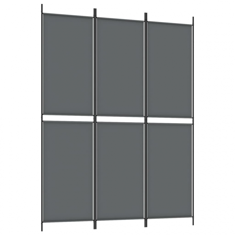 3-tlg. Paravent Anthrazit 150x200 cm Stoff