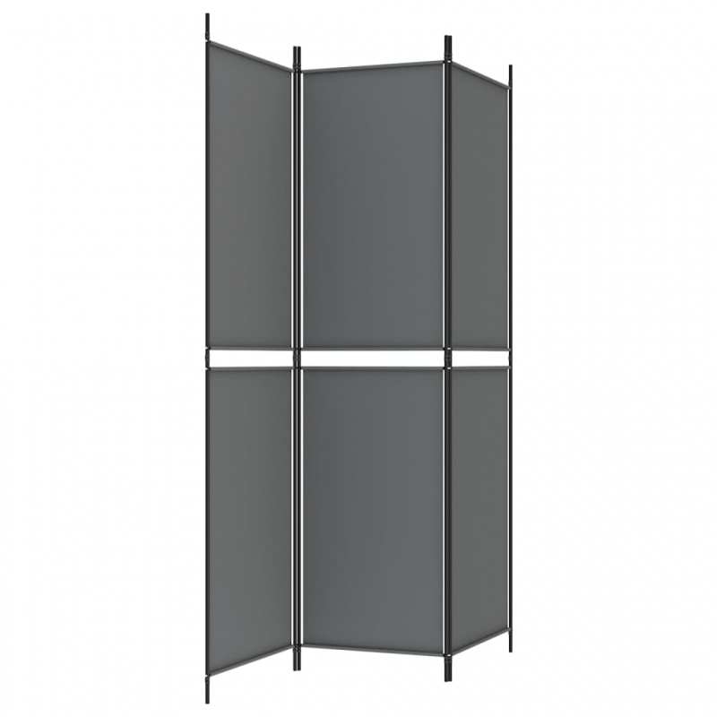 3-tlg. Paravent Anthrazit 150x200 cm Stoff