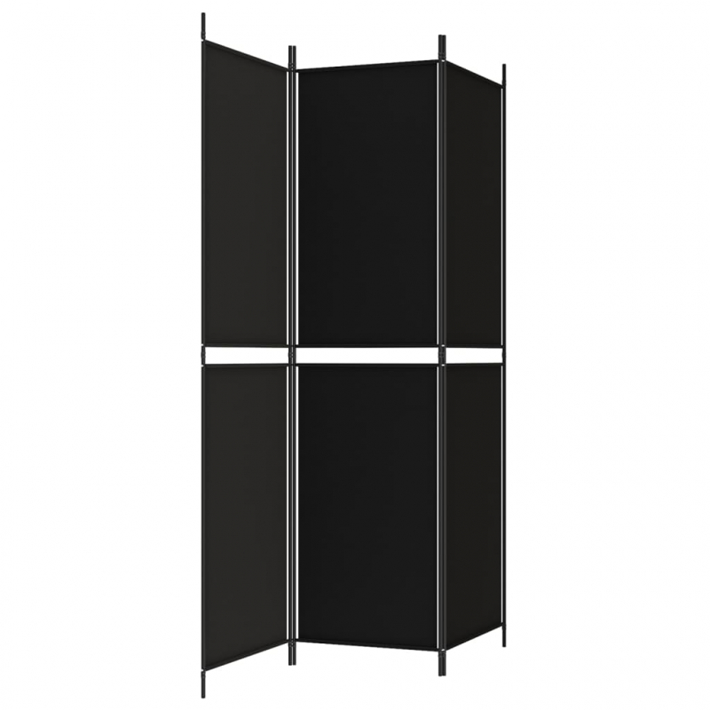 3-tlg. Paravent Schwarz 150x200 cm Stoff