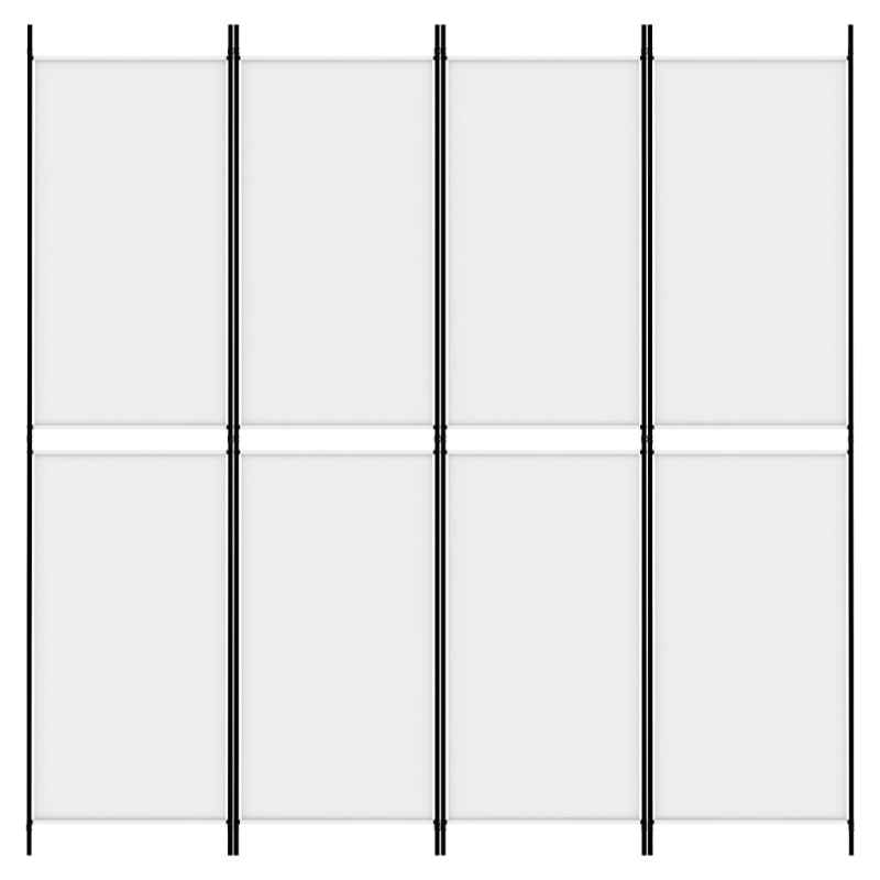4-tlg. Paravent Weiß 200x200 cm Stoff
