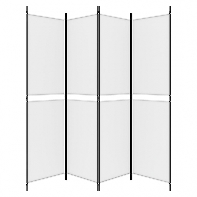 4-tlg. Paravent Weiß 200x200 cm Stoff