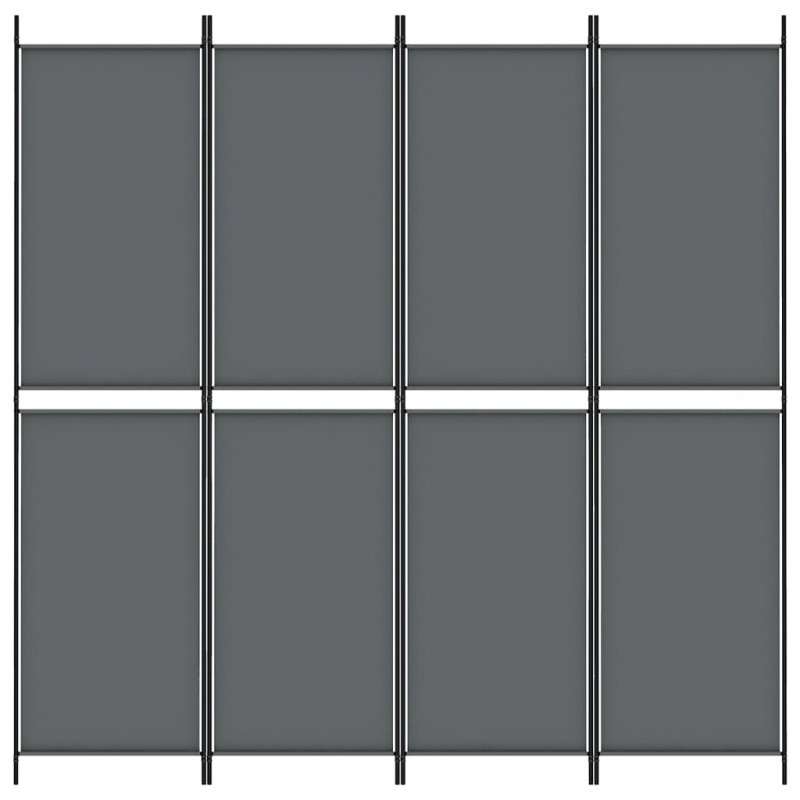 4-tlg. Paravent Anthrazit 200x200 cm Stoff