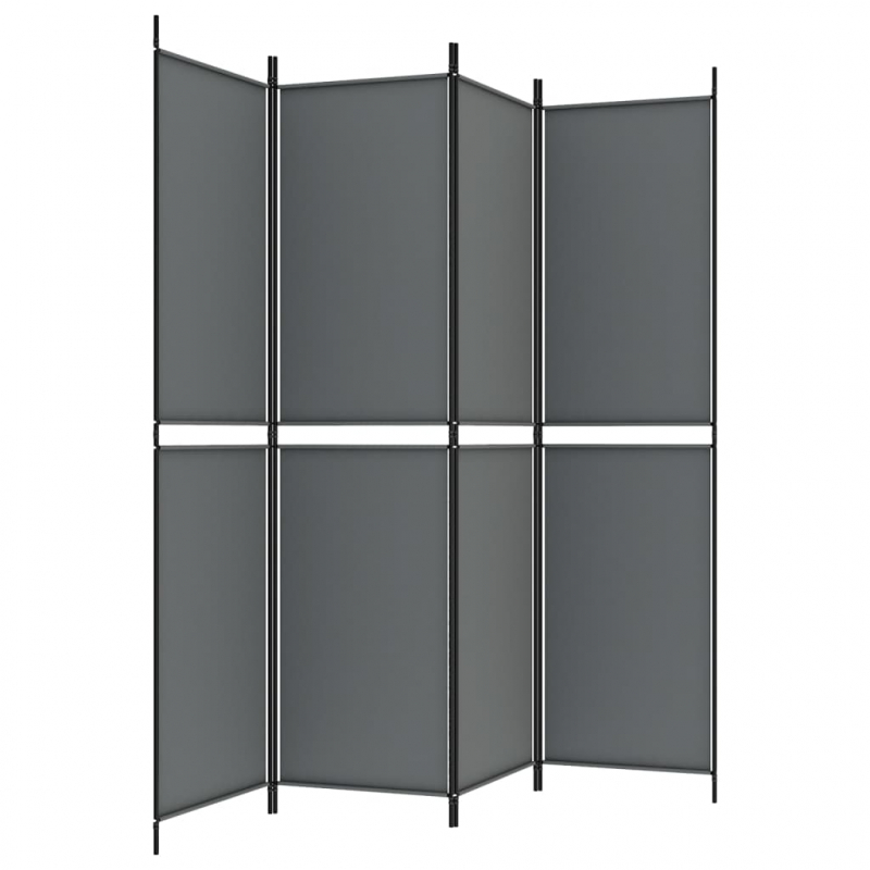 4-tlg. Paravent Anthrazit 200x200 cm Stoff