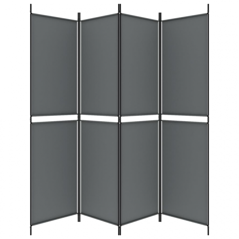 4-tlg. Paravent Anthrazit 200x200 cm Stoff