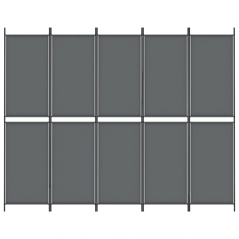 5-tlg. Paravent Anthrazit 250x200 cm Stoff