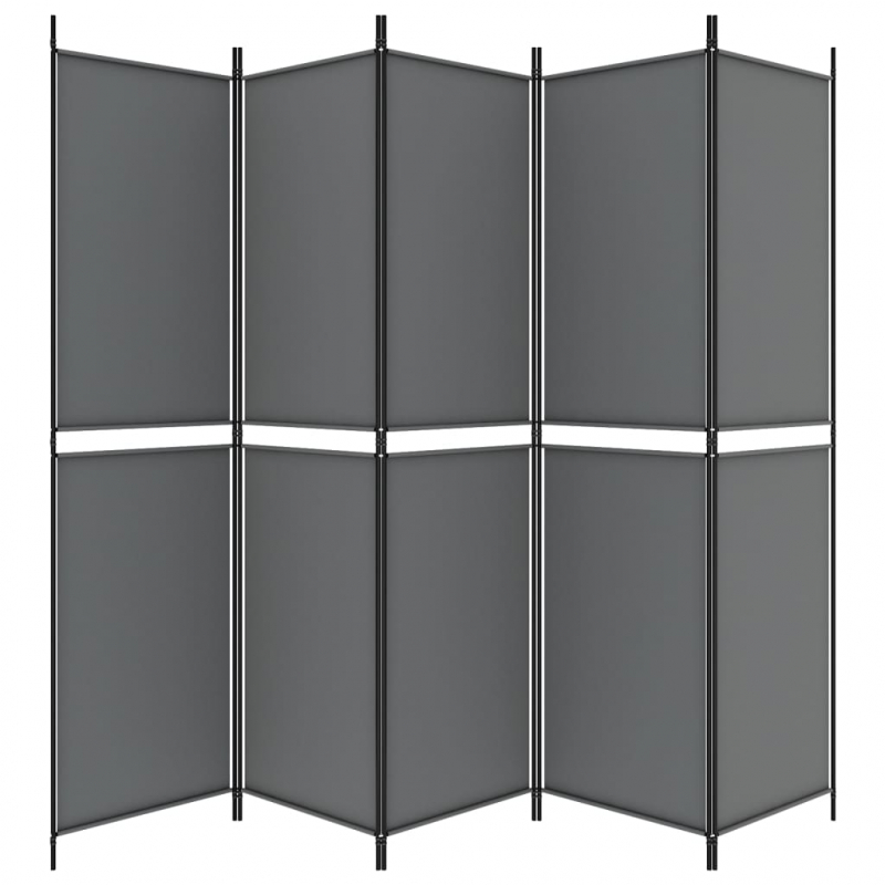 5-tlg. Paravent Anthrazit 250x200 cm Stoff