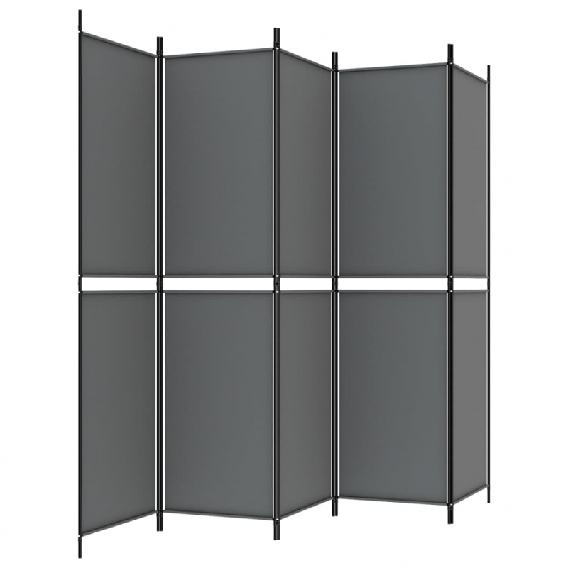5-tlg. Paravent Anthrazit 250x200 cm Stoff