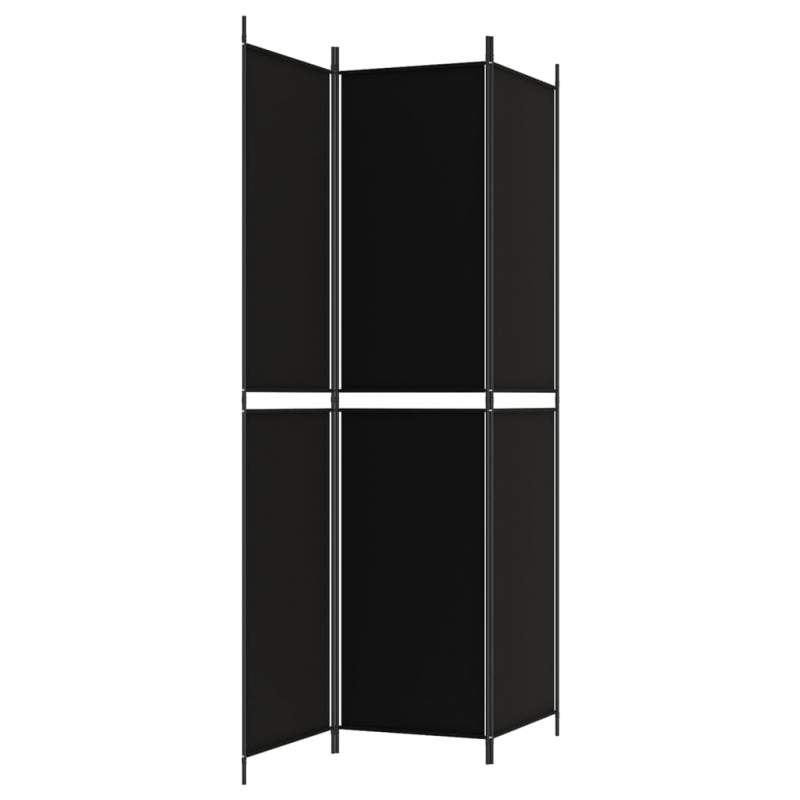 3-tlg. Paravent Schwarz 150x220 cm Stoff