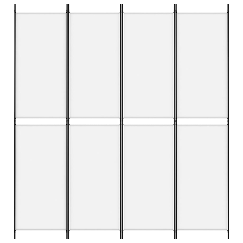 4-tlg. Paravent Weiß 200x220 cm Stoff