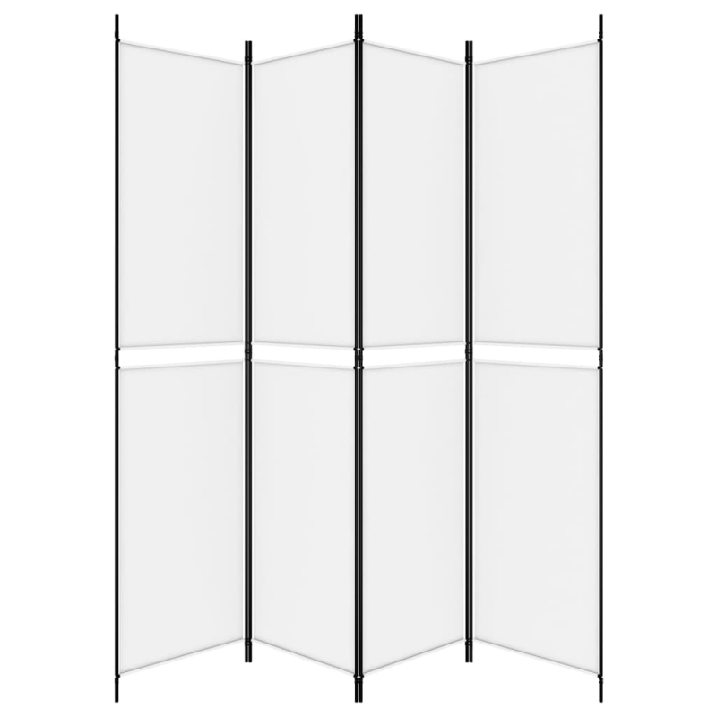 4-tlg. Paravent Weiß 200x220 cm Stoff