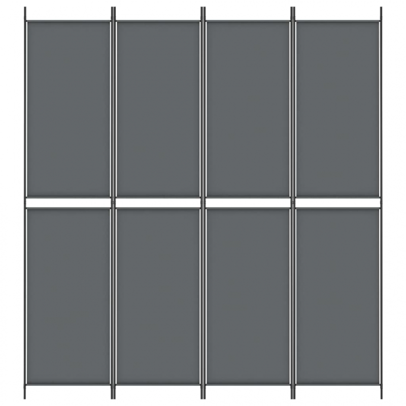 4-tlg. Paravent Anthrazit 200x220 cm Stoff