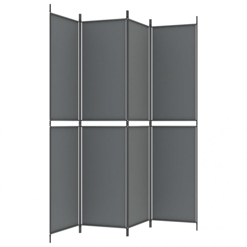 4-tlg. Paravent Anthrazit 200x220 cm Stoff