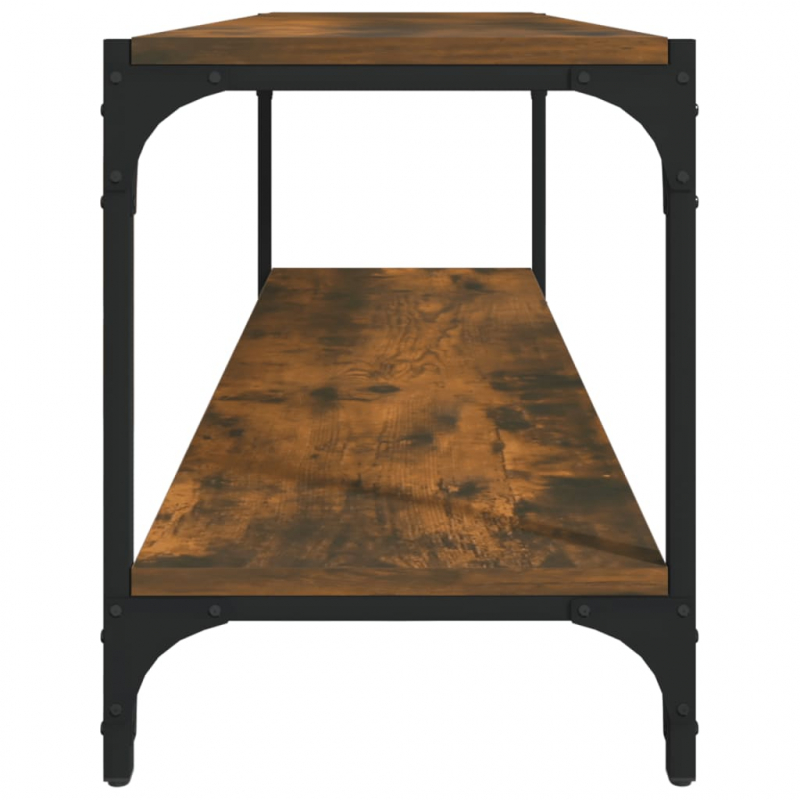 TV-Schrank Räuchereiche 100x33x41 cm Holzwerkstoff und Stahl