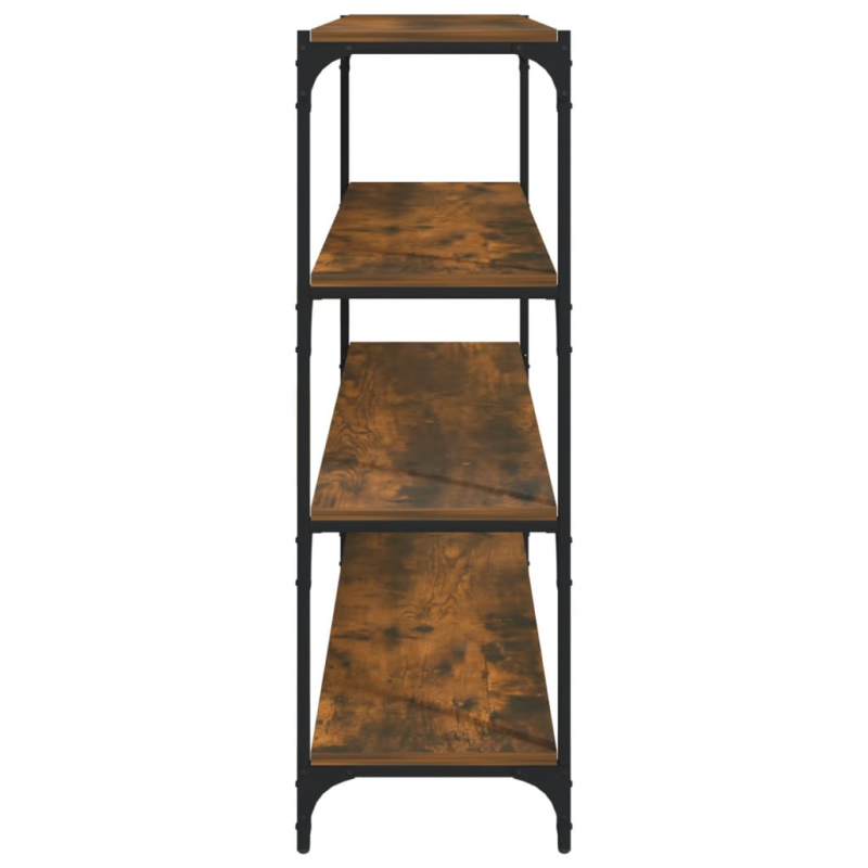 Bücherregal Räuchereiche 100x33x100 cm Holzwerkstoff und Stahl
