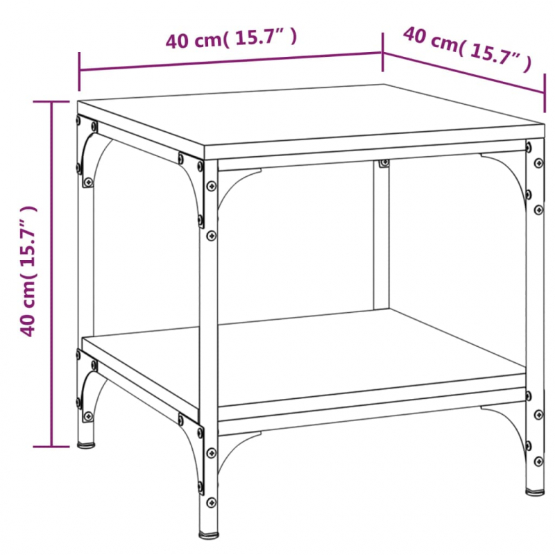 Beistelltisch Braun Eichen-Optik 40x40x40 cm Holzwerkstoff