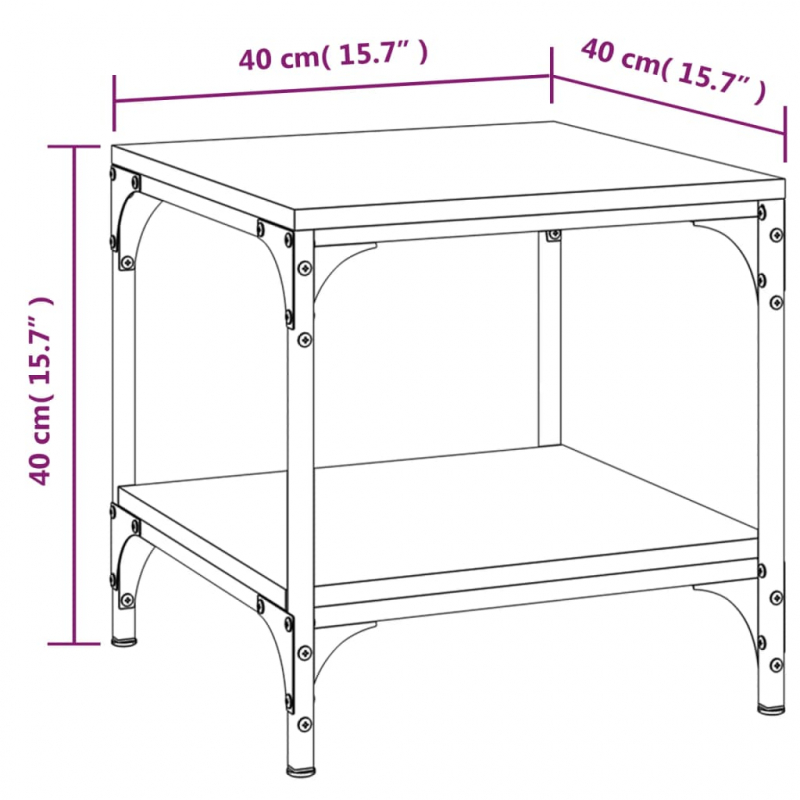 Beistelltische 2 Stk. Braun Eiche 40x40x40 cm Holzwerkstoff