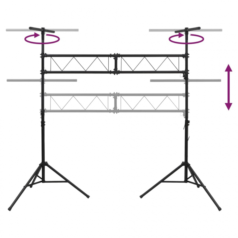 Leuchtenstativ Schwarz 338x115x(180-300) cm Stahl